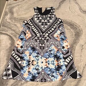 Geometric Floral Sleeveless Dress